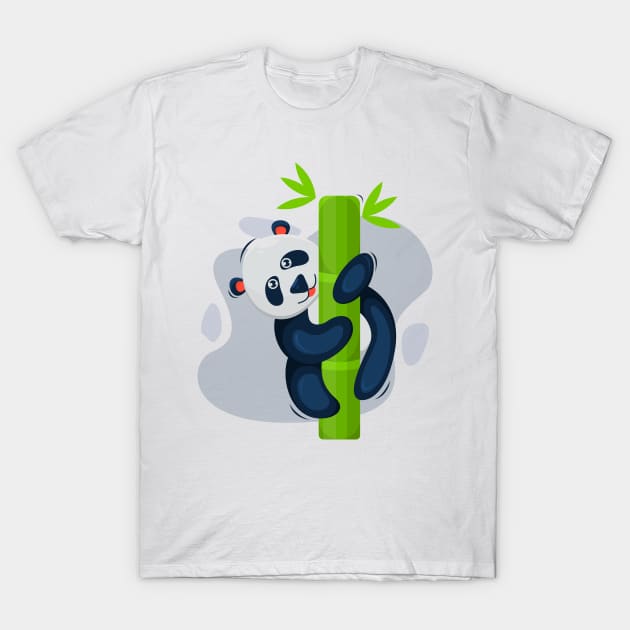 Cute panda with bamboo T-Shirt by KLE!